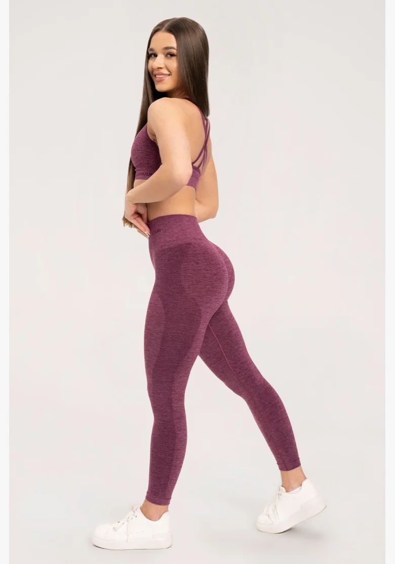 Gym Glamour Seamless leggings without push-up effect Cherry • Nebshop.cz