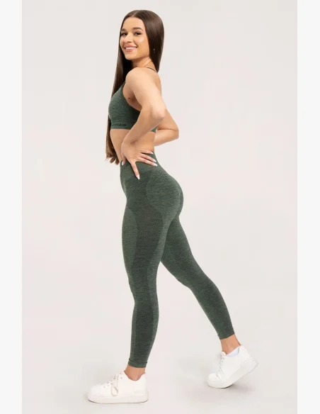 Gym Glamour Seamless leggings without push-up effect Green • Nebshop.cz