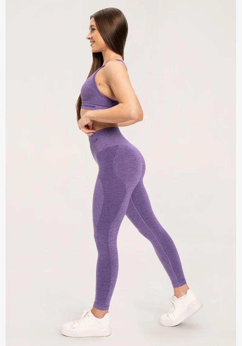 Gym Glamour Seamless leggings without push-up effect Violet • Nebshop.cz