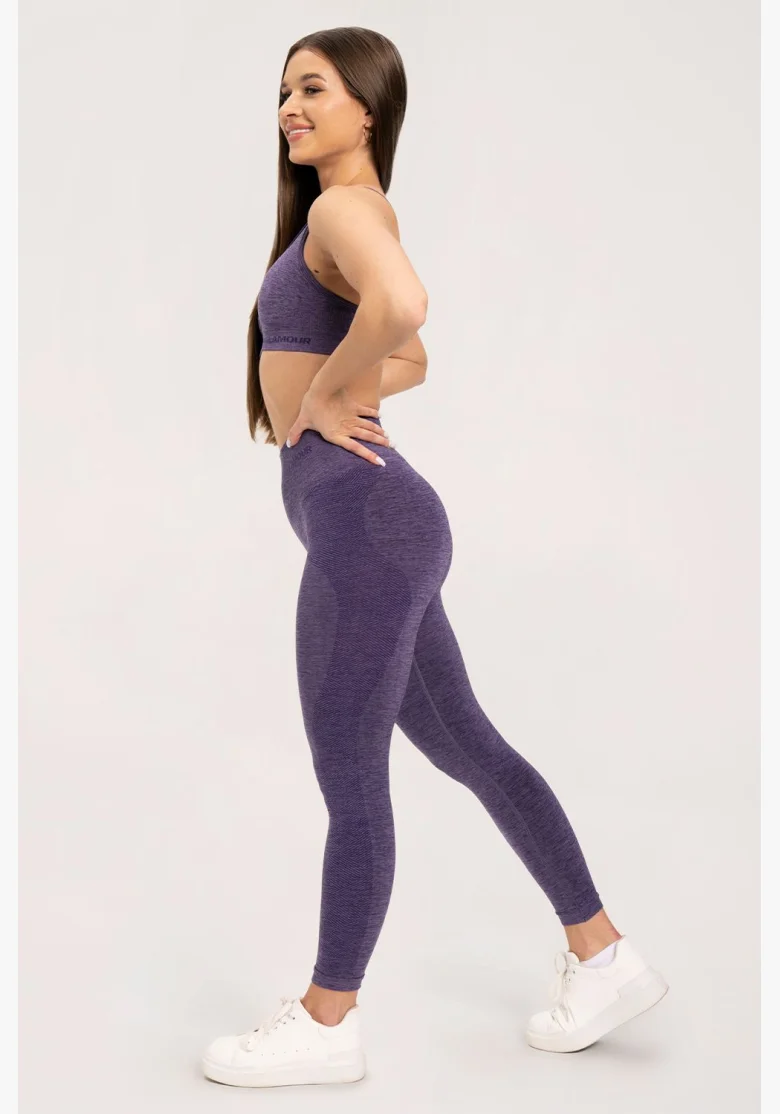 Gym Glamour Seamless leggings without push-up effect Plum • Nebshop.cz