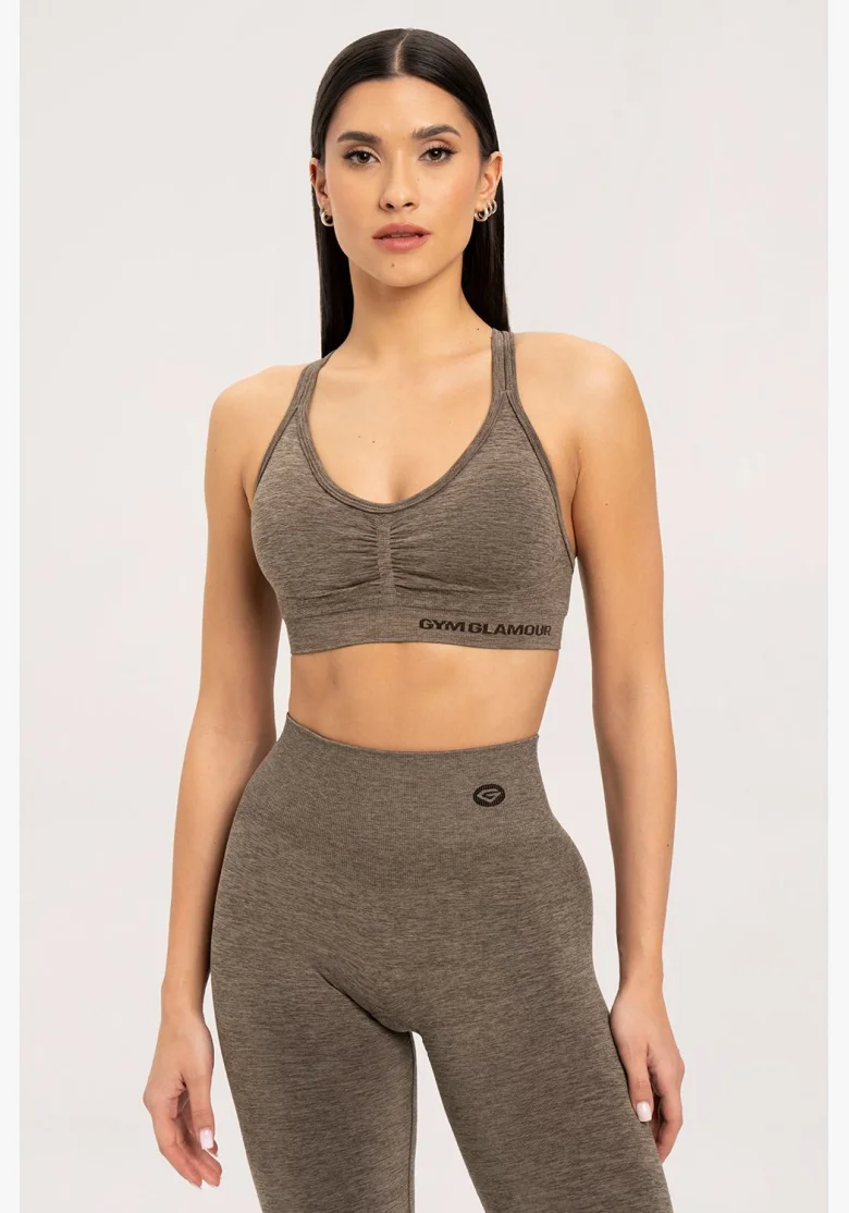 Gym Glamour Leggings seamless push up dark espresso • Nebshop.cz