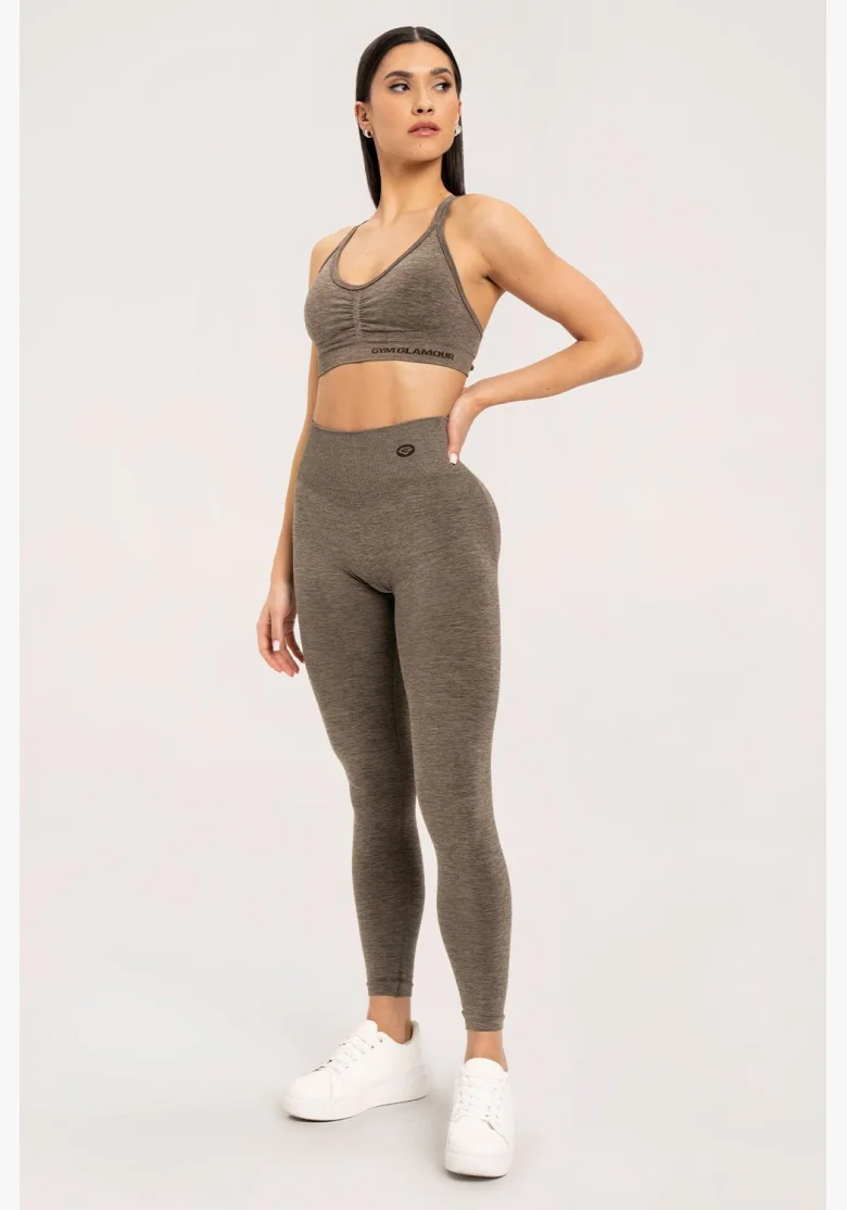 Gym Glamour Leggings seamless push up dark espresso • Nebshop.cz