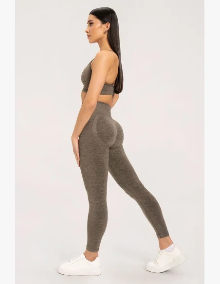 Gym Glamour Leggings seamless push up dark espresso • Nebshop.cz