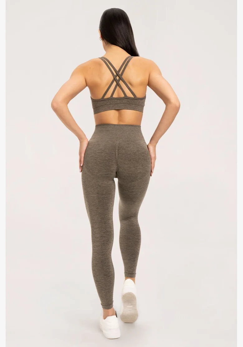 Gym Glamour Leggings seamless push up dark espresso • Nebshop.cz