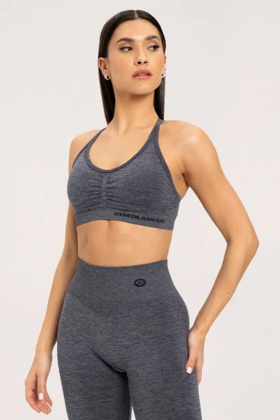Gym Glamour Seamless Bra Dark Grey • Nebshop.cz