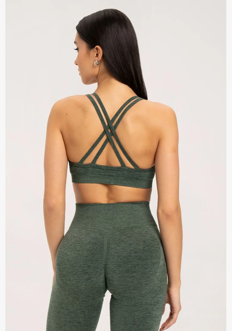 Gym Glamour Seamless Bra Green • Nebshop.com