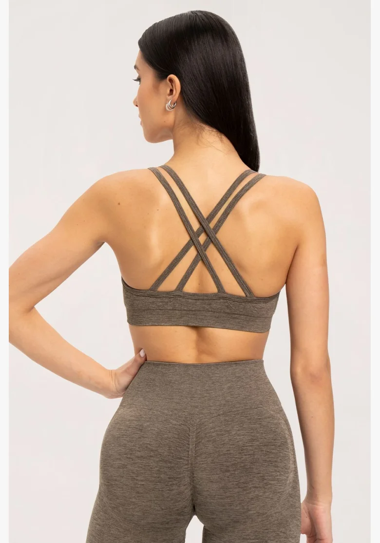 Gym Glamour Seamless Bra Espresso • Nebshop.cz