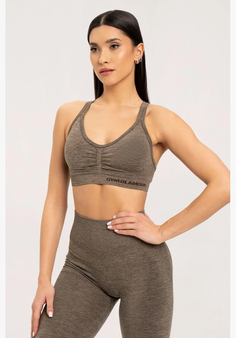 Gym Glamour Seamless Bra Espresso • Nebshop.cz