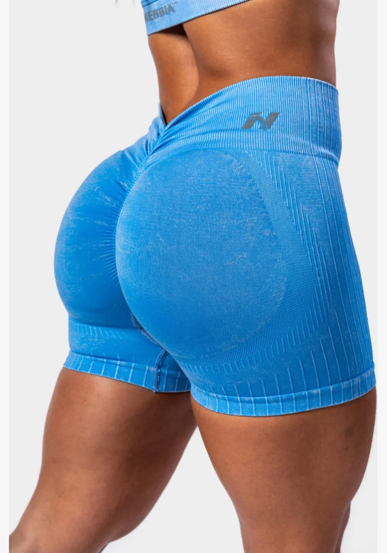 NEBBIA • NEBBIA Seamless push-up high waist shorts TOTALLY SEAMLESS blue • Nebshop.com