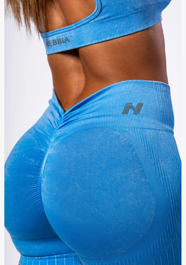 NEBBIA • NEBBIA Seamless push-up high waist shorts TOTALLY SEAMLESS blue • Nebshop.com
