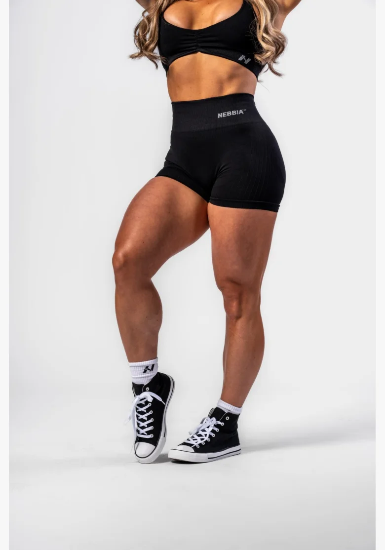 NEBBIA • NEBBIA Seamless push-up shorts with high waist TOTALLY SEAMLESS black • Nebshop.cz