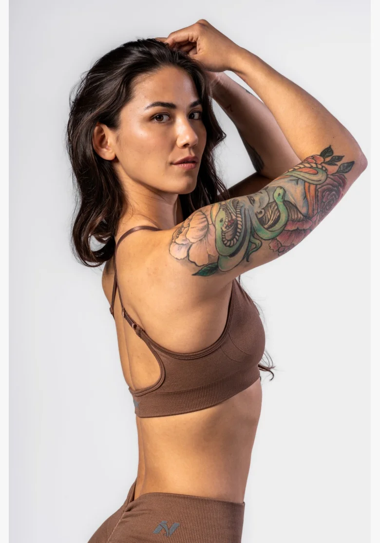 NEBBIA • NEBBIA Sports Bra with Medium Support TOTALLY SEAMLESS brown • Nebshop.cz