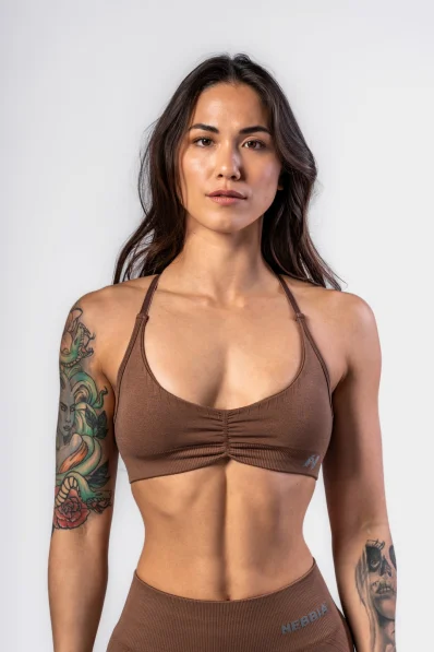 NEBBIA • NEBBIA Sports Bra with Medium Support TOTALLY SEAMLESS brown • Nebshop.cz