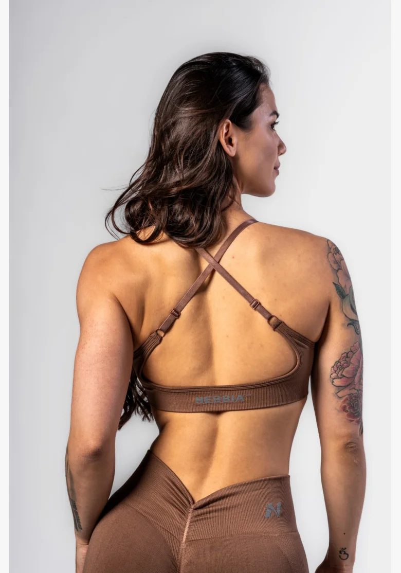 NEBBIA • NEBBIA Sports Bra with Medium Support TOTALLY SEAMLESS brown • Nebshop.cz