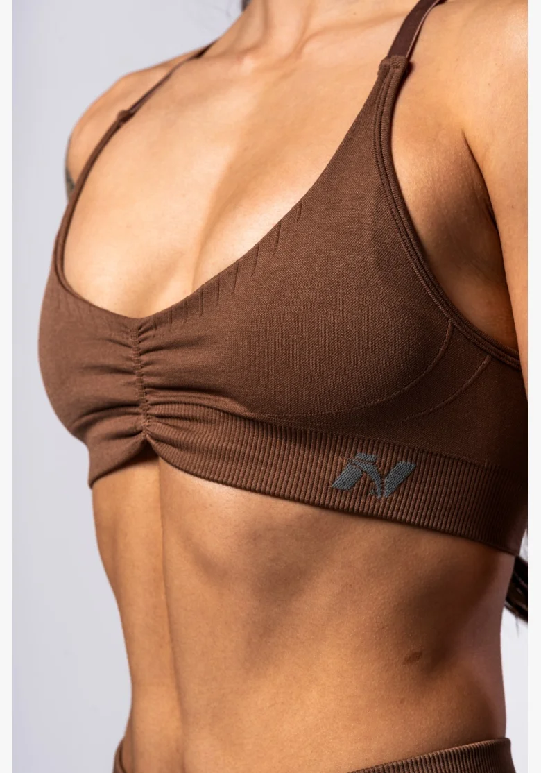 NEBBIA • NEBBIA Sports Bra with Medium Support TOTALLY SEAMLESS brown • Nebshop.cz