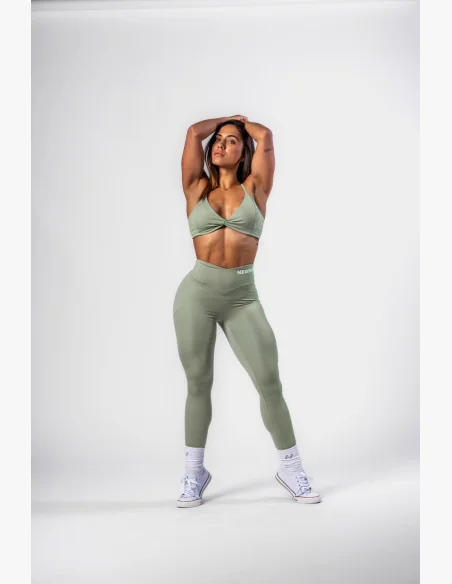 NEBBIA • NEBBIA Sports bra with medium support TWIST-KNOT light green • Nebshop.cz