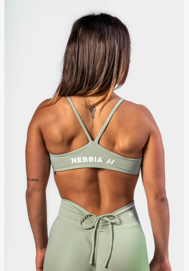 NEBBIA • NEBBIA Sports bra with medium support TWIST-KNOT light green • Nebshop.cz