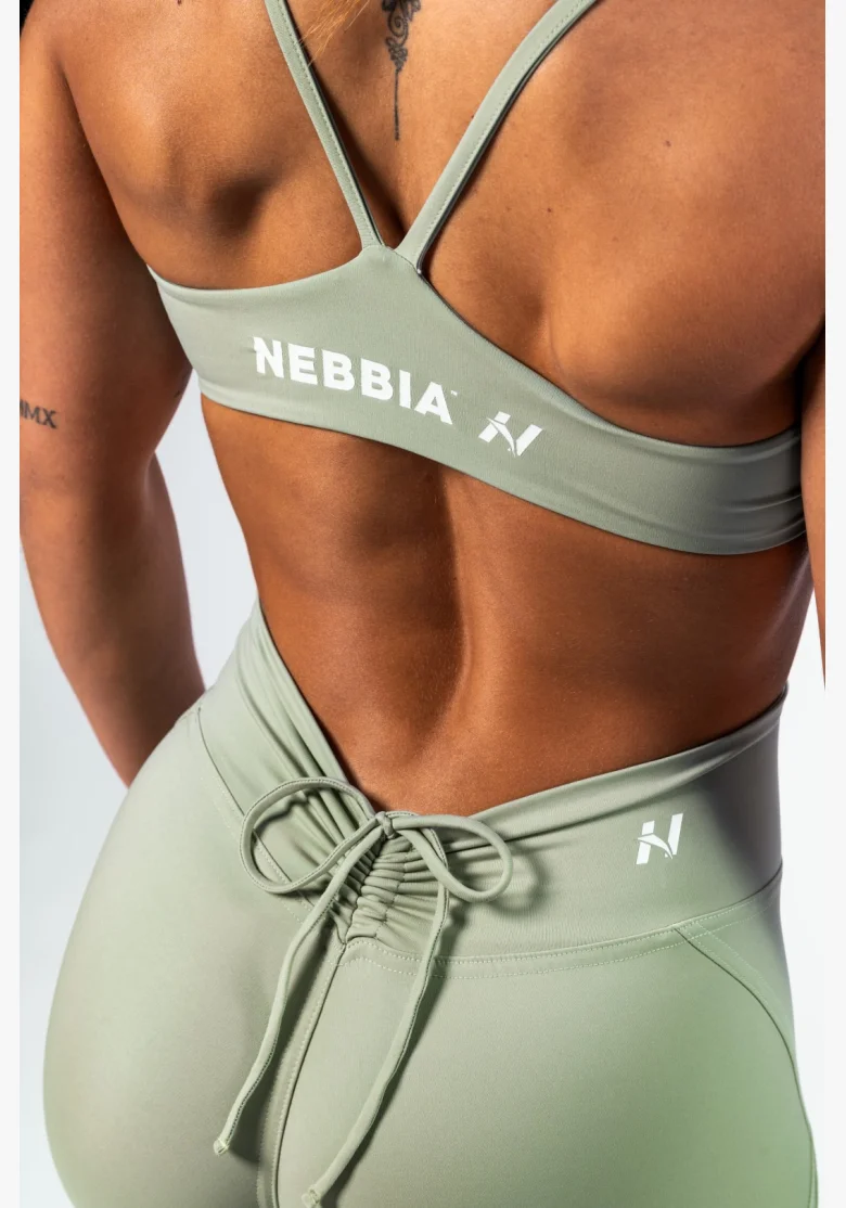 NEBBIA • NEBBIA Sports bra with medium support TWIST-KNOT light green • Nebshop.cz