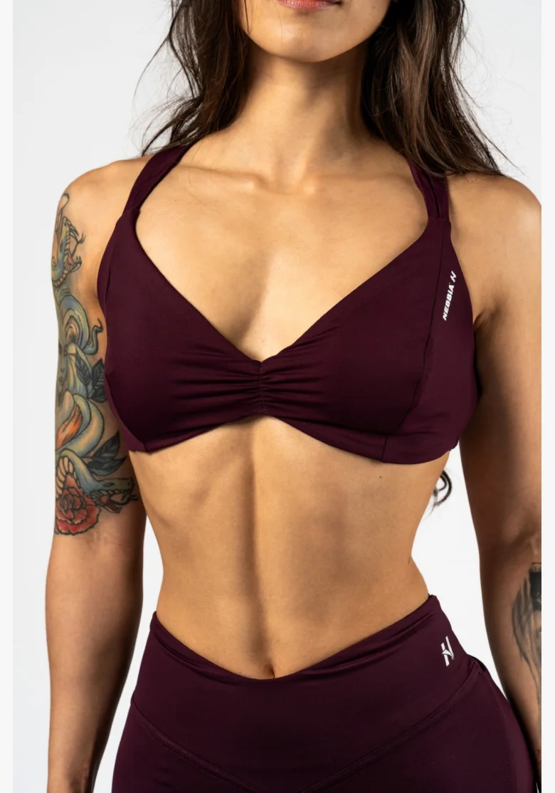 NEBBIA • NEBBIA Sports Bra STRONG BEAUTY burgundy • Nebshop.cz