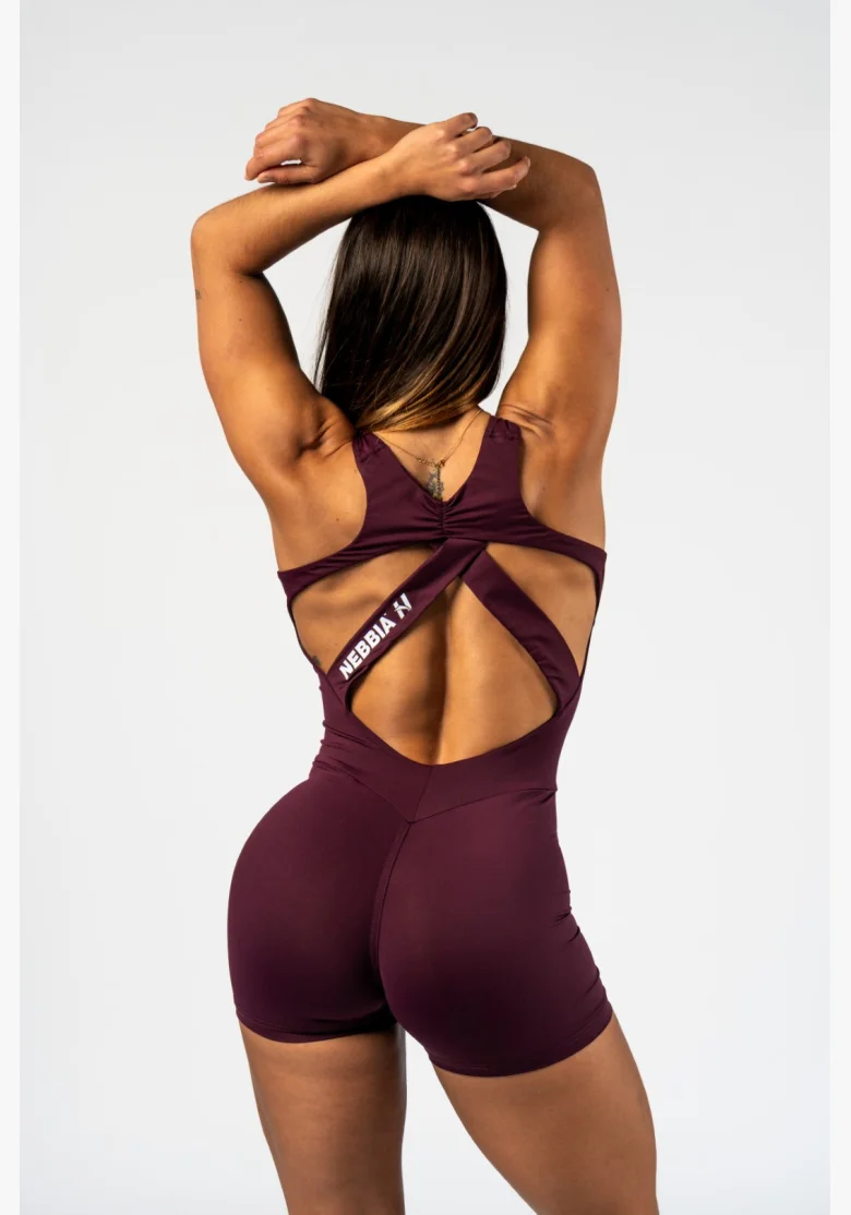 NEBBIA • NEBBIA Shaping fitness overall STRONG BEAUTY burgundy • Nebshop.cz