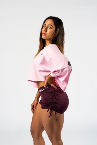 NEBBIA • NEBBIA Oversized crop t-shirt JUST FLOW pink • Nebshop.cz