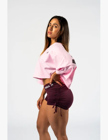NEBBIA • NEBBIA Oversized crop t-shirt JUST FLOW pink • Nebshop.cz