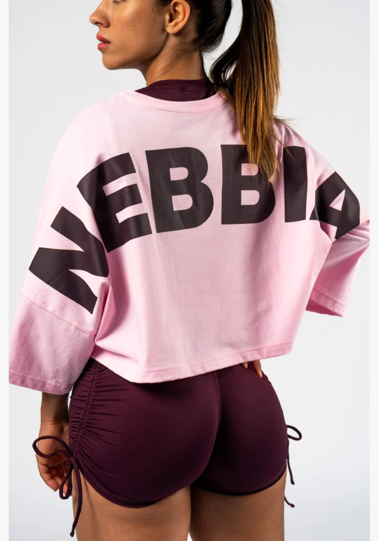 NEBBIA • NEBBIA Oversized crop t-shirt JUST FLOW pink • Nebshop.cz