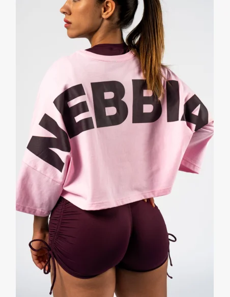 NEBBIA • NEBBIA Oversized crop t-shirt JUST FLOW pink • Nebshop.cz