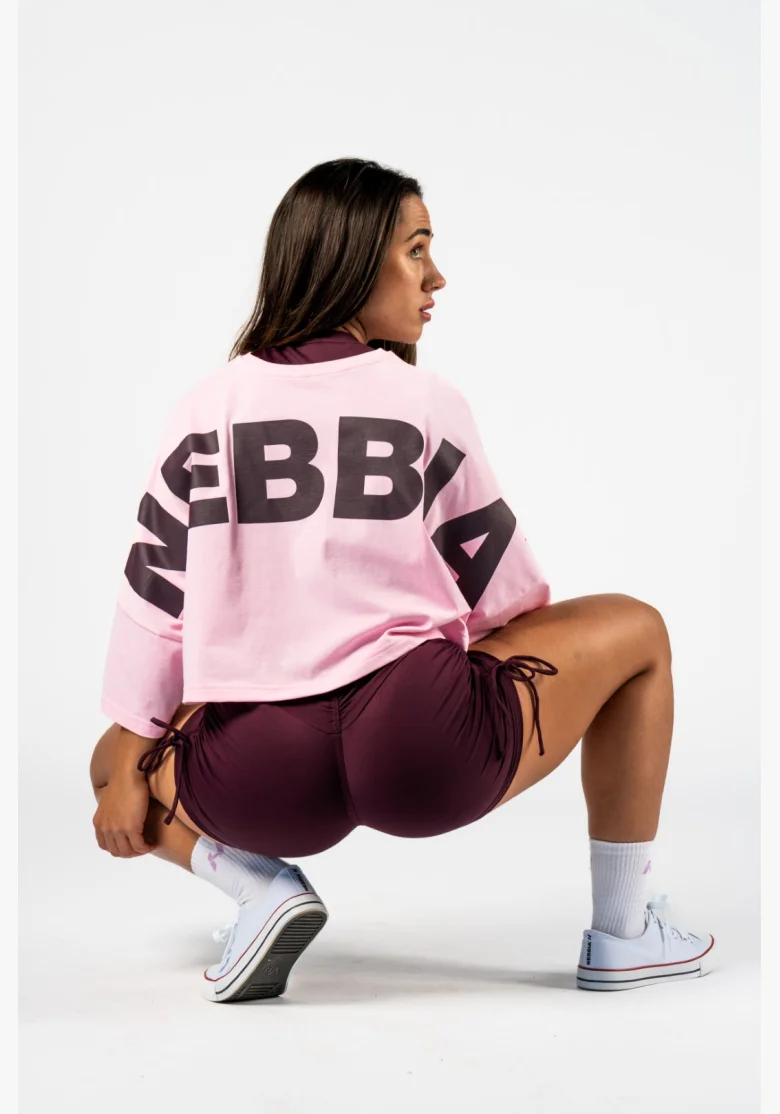 NEBBIA • NEBBIA Oversized crop t-shirt JUST FLOW pink • Nebshop.cz