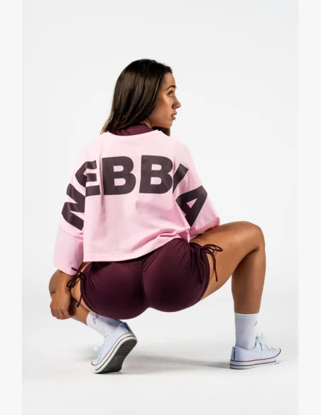 NEBBIA • NEBBIA Oversized crop t-shirt JUST FLOW pink • Nebshop.cz