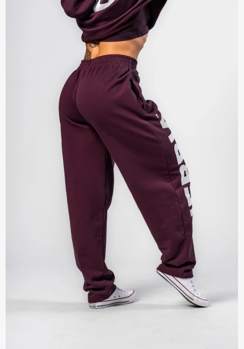 NEBBIA • NEBBIA Loose baggy sweatpants BOYFRIEND STYLE burgundy • Nebshop.com