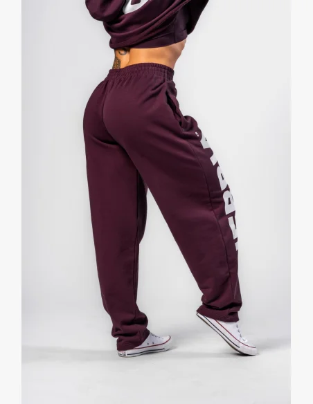 NEBBIA • NEBBIA Loose baggy sweatpants BOYFRIEND STYLE burgundy • Nebshop.com