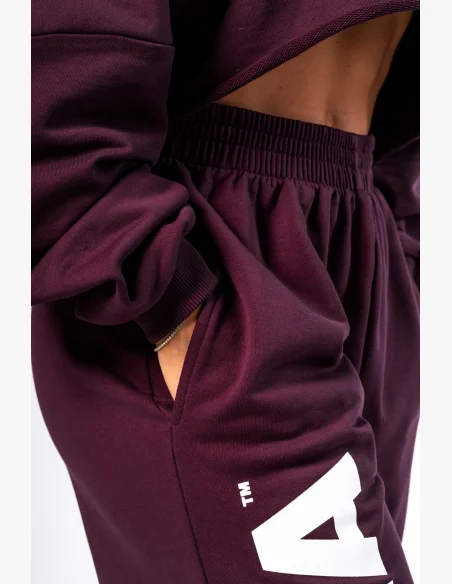 NEBBIA • NEBBIA Loose baggy sweatpants BOYFRIEND STYLE burgundy • Nebshop.com