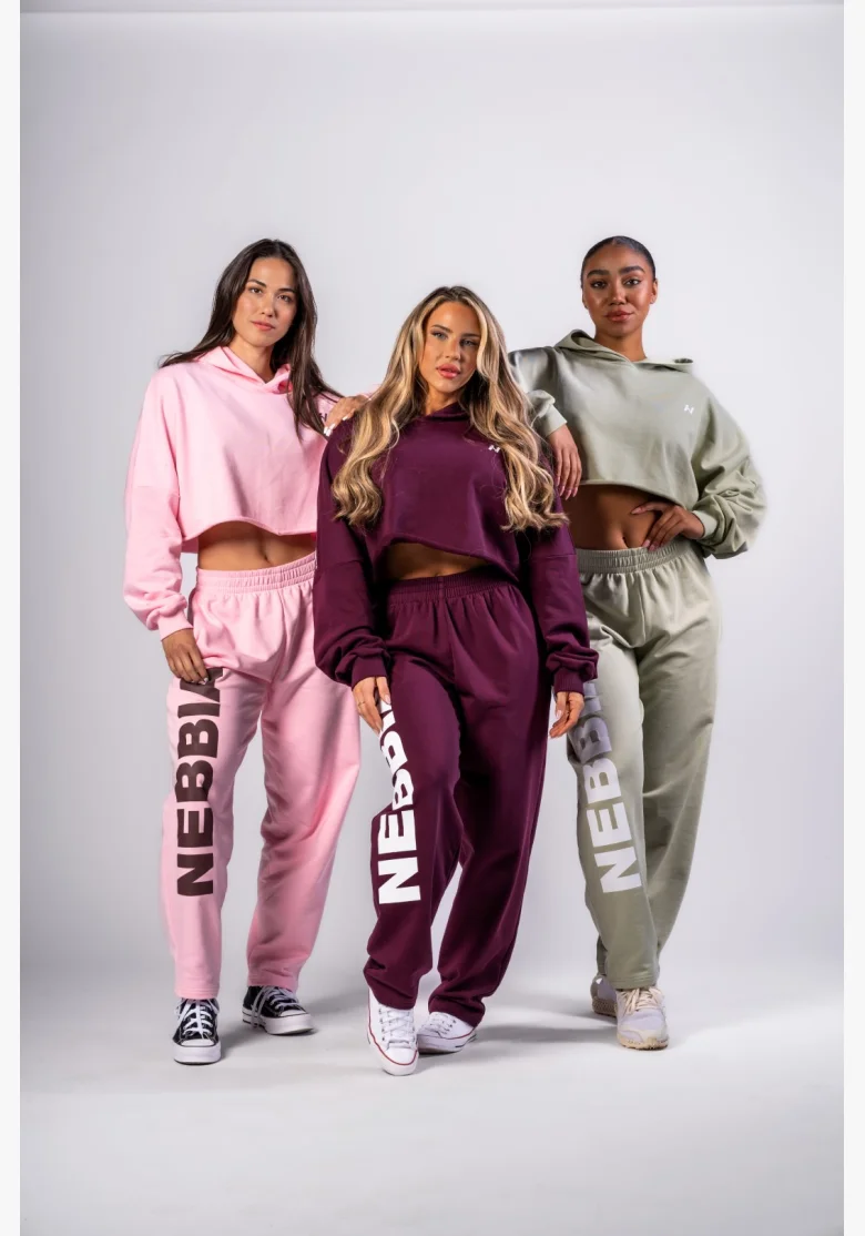 NEBBIA • NEBBIA Loose baggy sweatpants BOYFRIEND STYLE burgundy • Nebshop.com