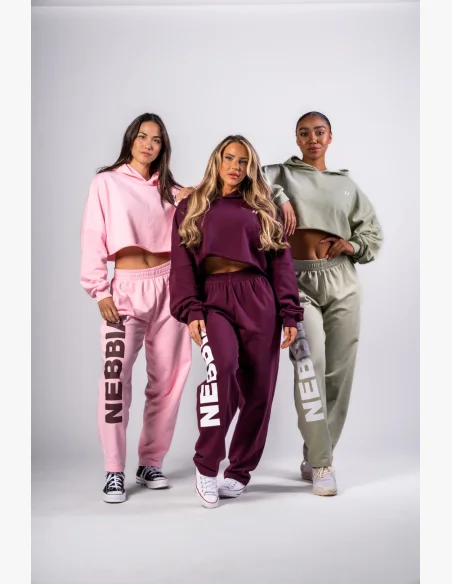 NEBBIA • NEBBIA Loose baggy sweatpants BOYFRIEND STYLE burgundy • Nebshop.com