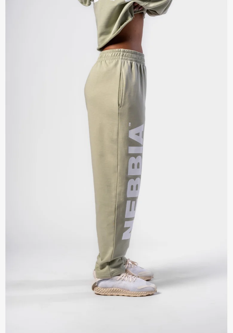 NEBBIA • NEBBIA Loose baggy sweatpants BOYFRIEND STYLE light green • Nebshop.cz