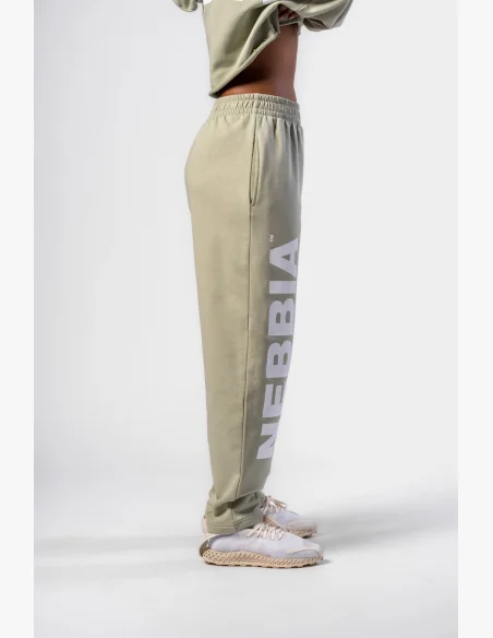 NEBBIA • NEBBIA Loose baggy sweatpants BOYFRIEND STYLE light green • Nebshop.cz
