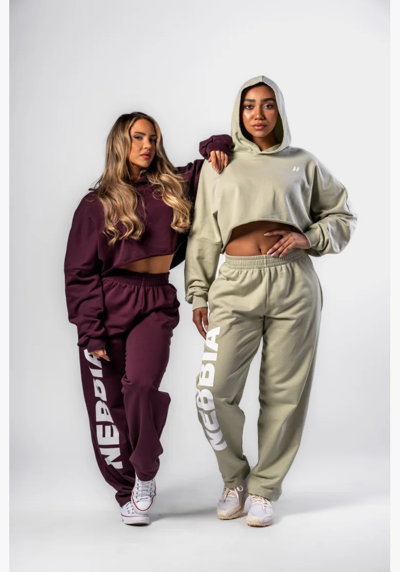 NEBBIA • NEBBIA Loose baggy sweatpants BOYFRIEND STYLE burgundy • Nebshop.com
