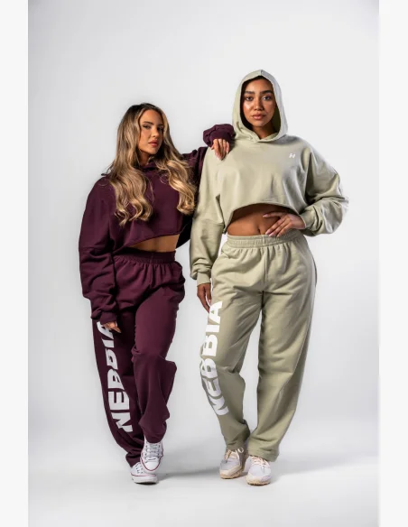 NEBBIA • NEBBIA Loose baggy sweatpants BOYFRIEND STYLE burgundy • Nebshop.com