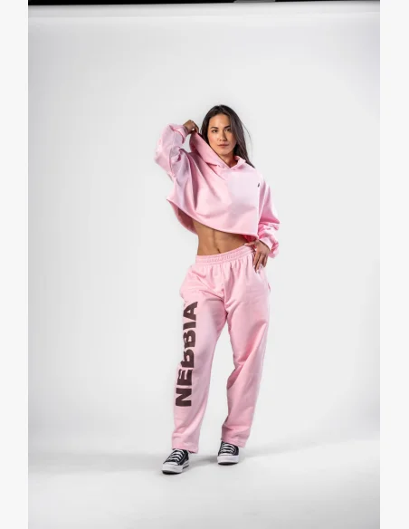 NEBBIA • NEBBIA Loose baggy sweatpants BOYFRIEND STYLE pink • Nebshop.cz