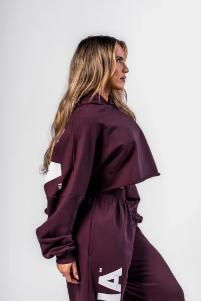NEBBIA • NEBBIA Oversized hoodie with hood OWN YOUR POWER burgundy • Nebshop.cz 2
