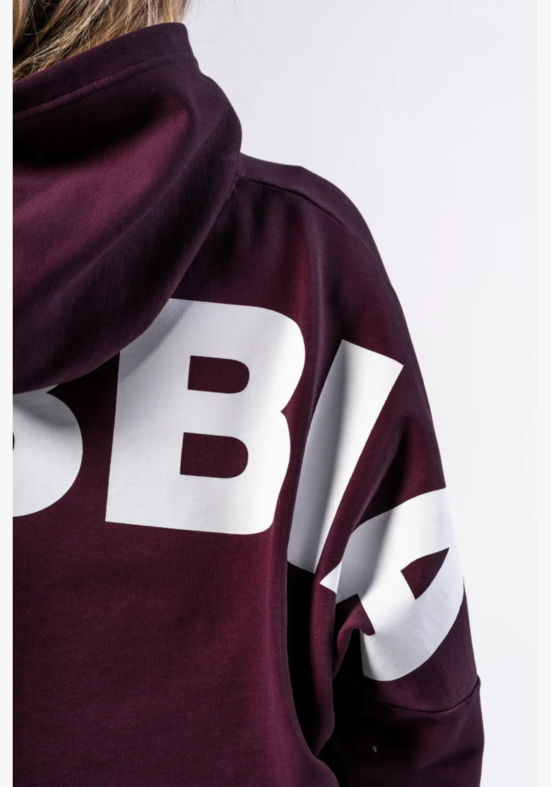 NEBBIA • NEBBIA Oversized hoodie with hood OWN YOUR POWER burgundy • Nebshop.cz