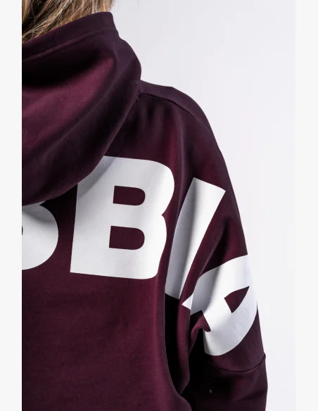 NEBBIA • NEBBIA Oversized hoodie with hood OWN YOUR POWER burgundy • Nebshop.cz
