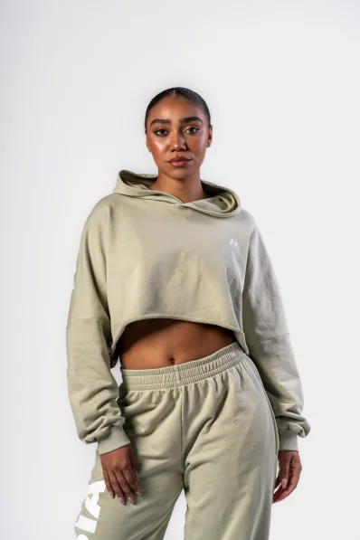 NEBBIA • NEBBIA Oversized hoodie with hood OWN YOUR POWER light green • Nebshop.com