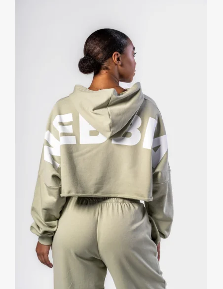 NEBBIA • NEBBIA Oversized hoodie with hood OWN YOUR POWER light green • Nebshop.com