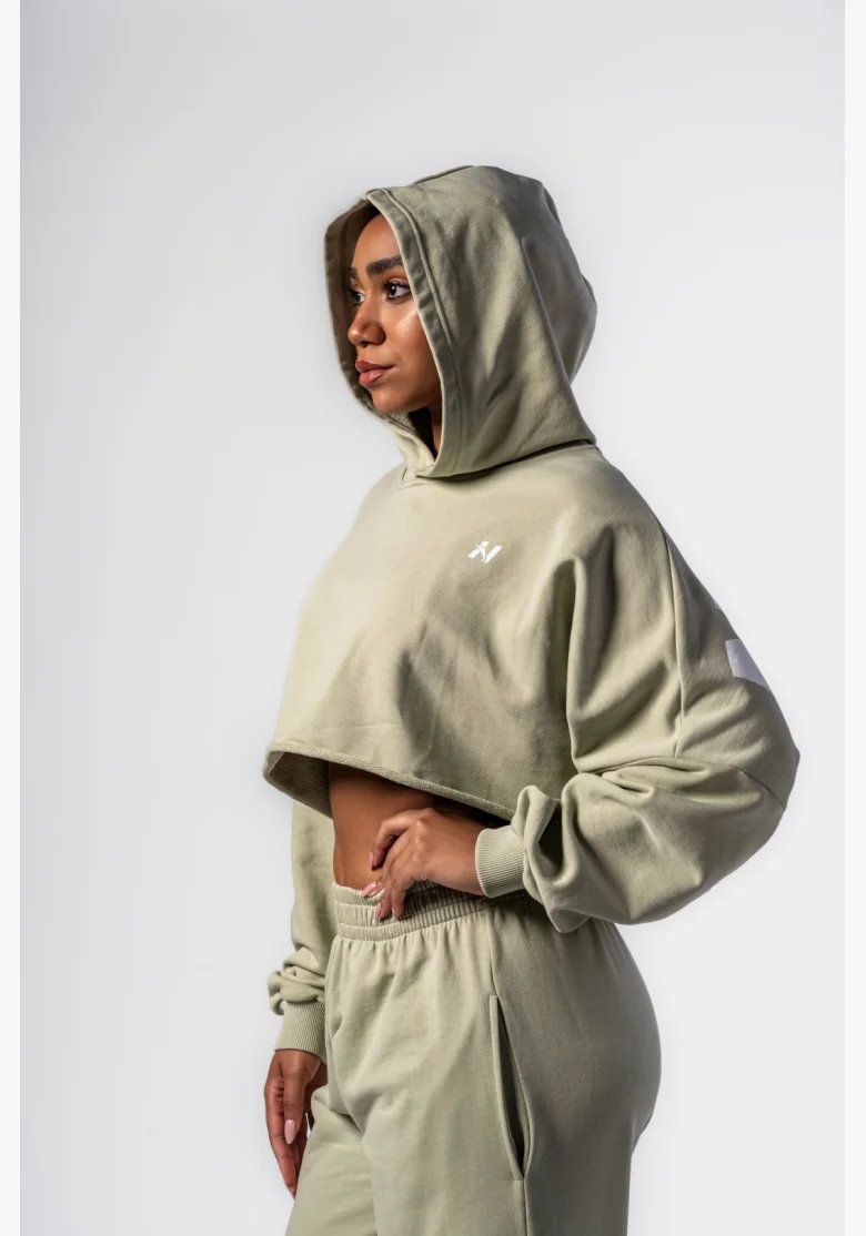 NEBBIA • NEBBIA Oversized hoodie with hood OWN YOUR POWER light green • Nebshop.com
