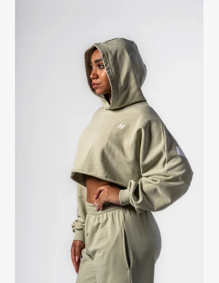 NEBBIA • NEBBIA Oversized hoodie with hood OWN YOUR POWER light green • Nebshop.com