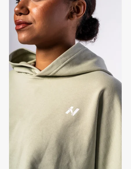 NEBBIA • NEBBIA Oversized hoodie with hood OWN YOUR POWER light green • Nebshop.com