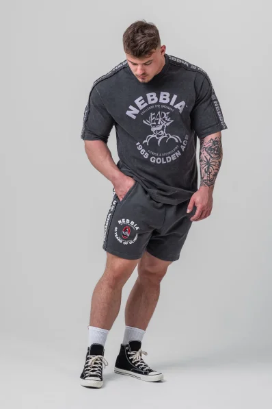 NEBBIA • NEBBIA Washed jogger shorts LEGEND black • NebShop