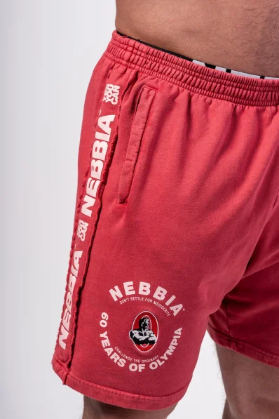 NEBBIA • NEBBIA Washed sweatshorts LEGEND red • NebShop 2